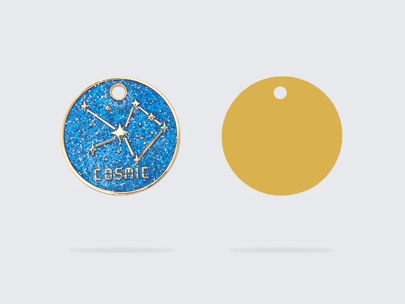 Médaille à paillettes pour chien