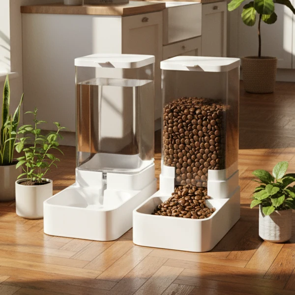 Distributeur eau et croquettes pour chat - Essentiel Félin™ : Pack x2