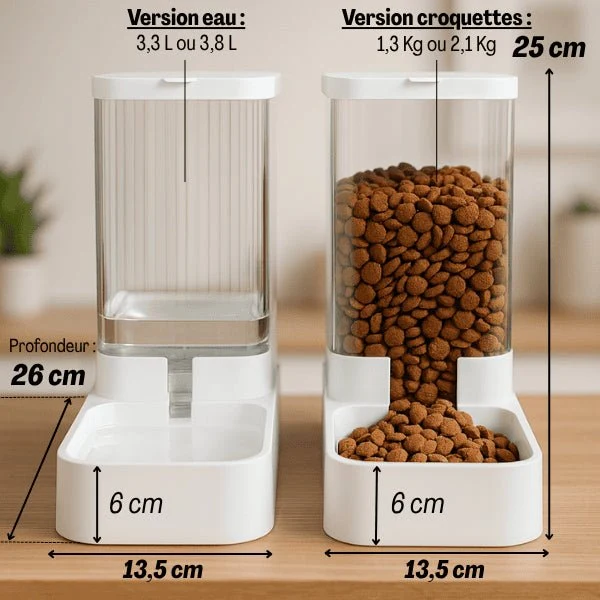 Distributeur eau et croquettes pour chat - Essentiel Félin™ : Pack x2