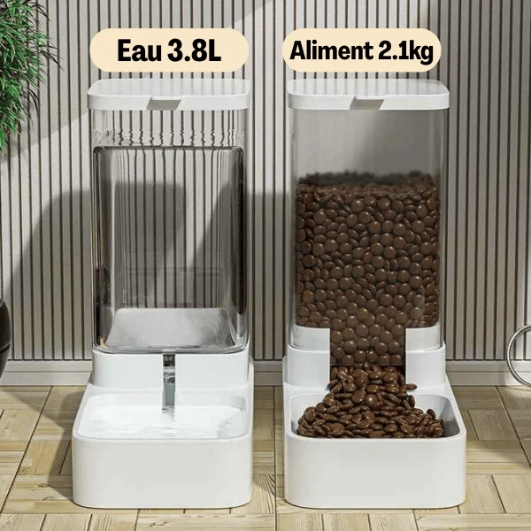 Distributeur eau et croquettes pour chat - Essentiel Félin™ : Pack x2