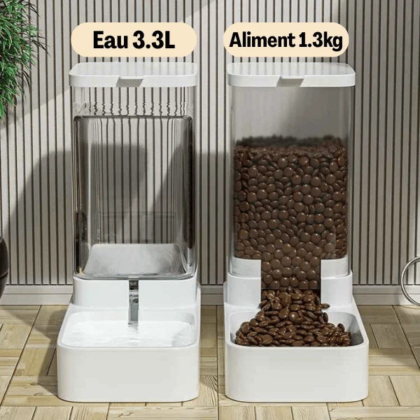 Distributeur eau et croquettes pour chat - Essentiel Félin™ : Pack x2