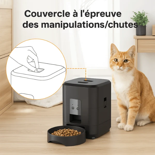Distributeur de croquettes pour chat automatique - CroqTech™