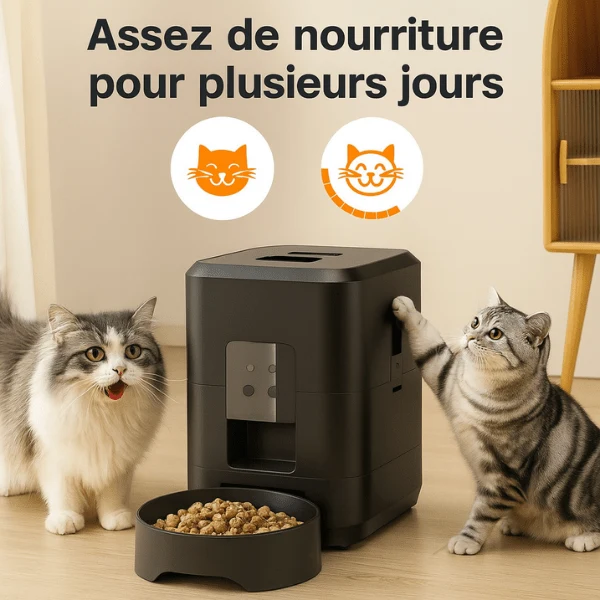 Distributeur de croquettes pour chat automatique - CroqTech™