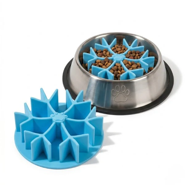 Gamelle pour chat anti glouton - Insert gamelle flocon - InterBowl™