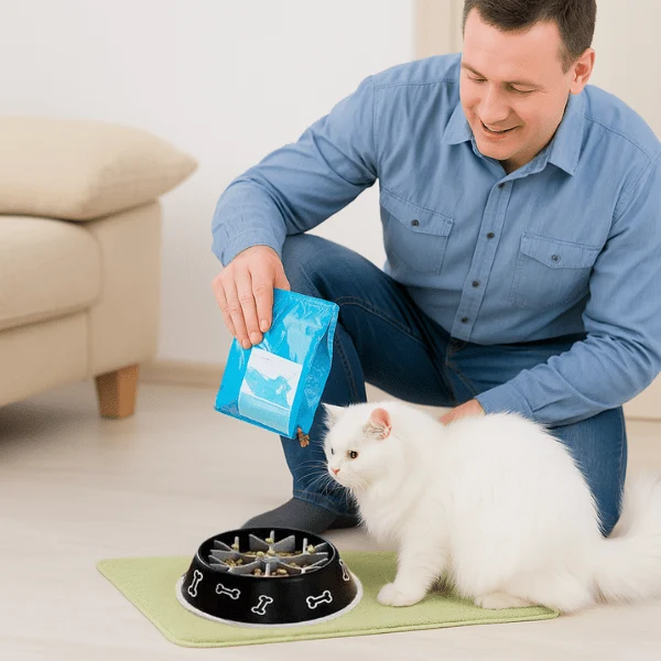 Gamelle pour chat anti glouton - Insert gamelle flocon - InterBowl™