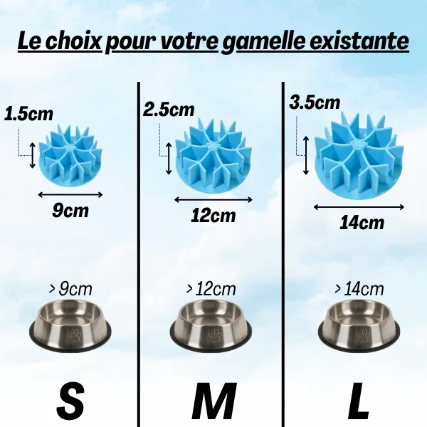 Gamelle pour chat anti glouton - Insert gamelle flocon - InterBowl™