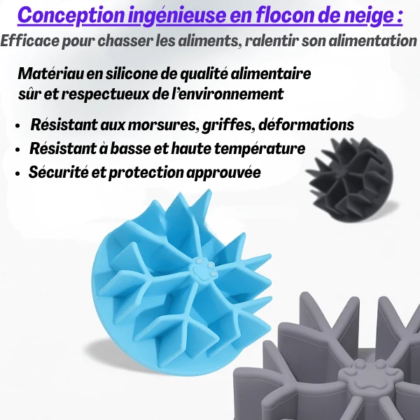 Gamelle pour chat anti glouton - Insert gamelle flocon - InterBowl™