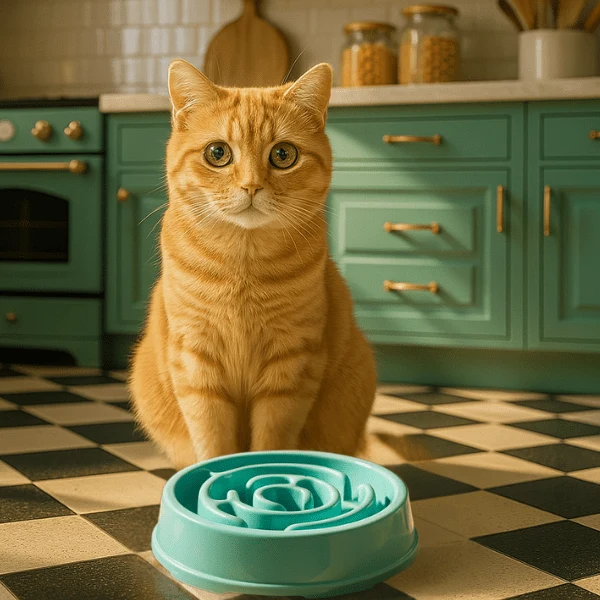 Gamelle chat anti glouton - Relief circulaire compacte - Bowl Control™
