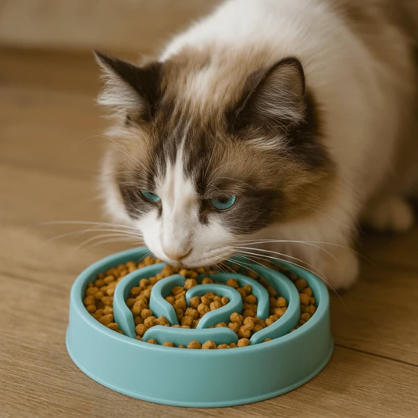 Gamelle chat anti glouton - Relief circulaire compacte - Bowl Control™