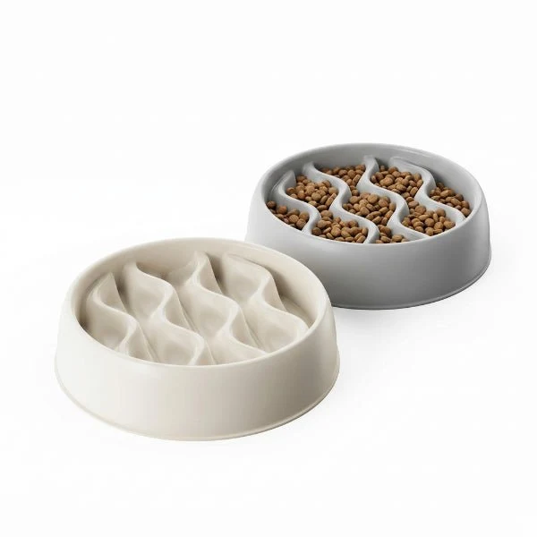 Gamelle anti glouton chaton - Reliefs doux ondulés - QuickSlow™