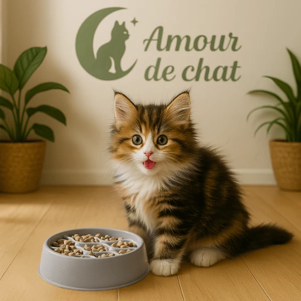 Gamelle anti glouton chaton - Reliefs doux ondulés - QuickSlow™