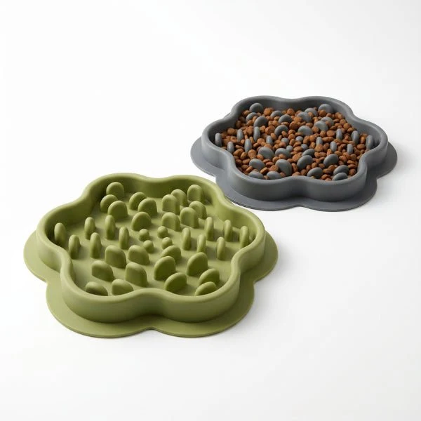 Gamelle anti-glouton chat - Reliefs picots doux stable - SiliZen™