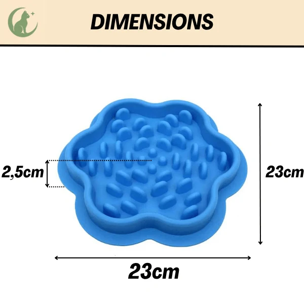 Gamelle anti-glouton chat - Reliefs picots doux stable - SiliZen™