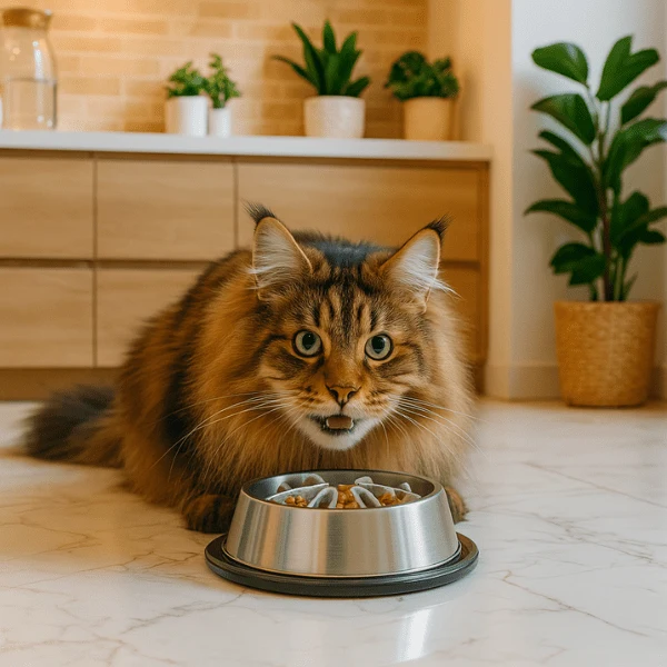 Gamelle anti-glouton chat - Insert silicone à ventouses - BaseBowl™
