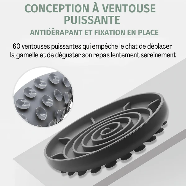 Gamelles anti glouton chat - Labyrinthe anti anxiété - Spiral Bowl™