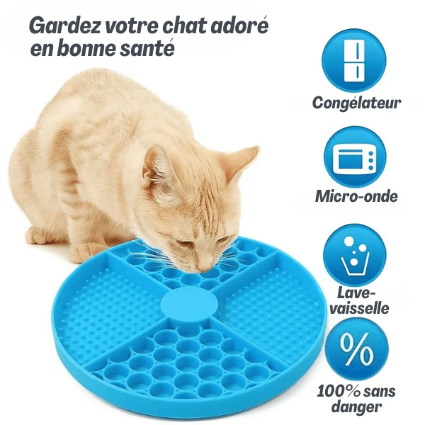 Gamelles anti glouton chat - Compartiments et léchage - Base AntiCroc™