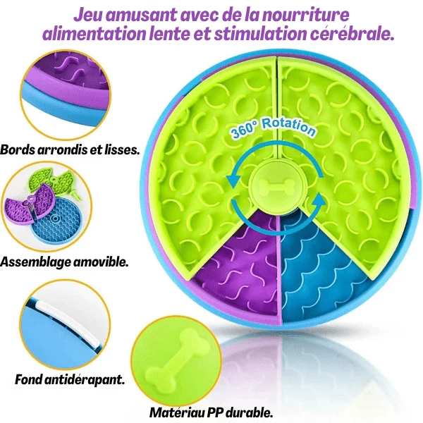 Gamelles anti glouton chat - Plusieurs niveaux ludiques - AntiCroc360™