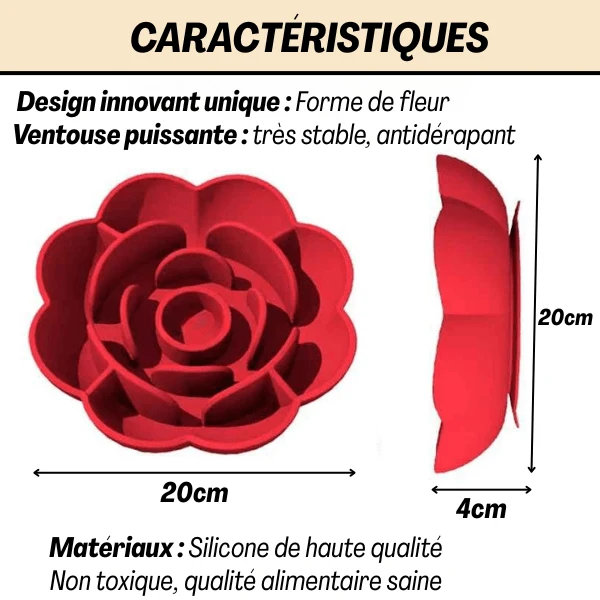 Gamelle anti glouton chat - Reliefs fleur silicone - FlowerSlow™