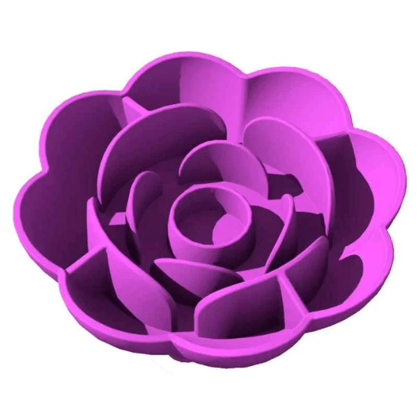 Gamelle anti glouton chat - Reliefs fleur silicone - FlowerSlow™