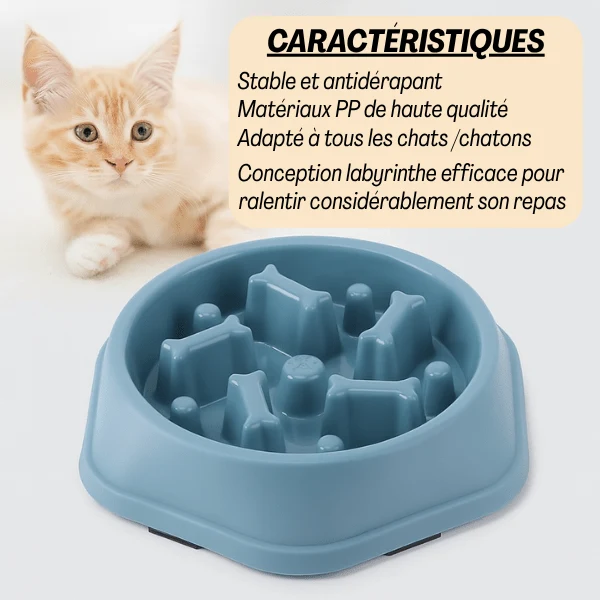 Gamelle anti glouton chat - Ludique labyrinthe apaisant - Break Bowl™