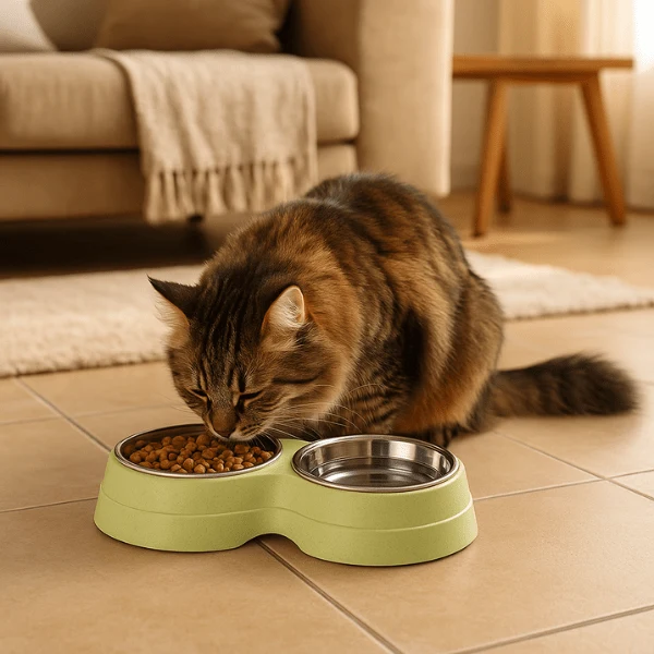 Gamelle pour chat - double bols inox - DoubleCat-Classic™