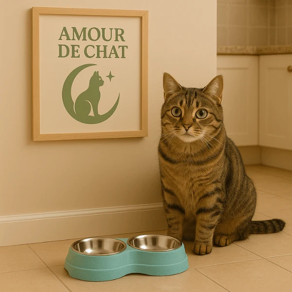 Gamelle pour chat - double bols inox - DoubleCat-Classic™
