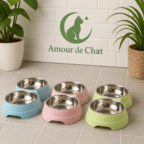Gamelle pour chat - double bols inox - DoubleCat-Classic™