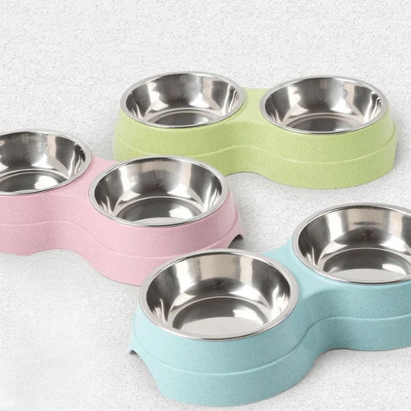 Gamelle pour chat - double bols inox - DoubleCat-Classic™