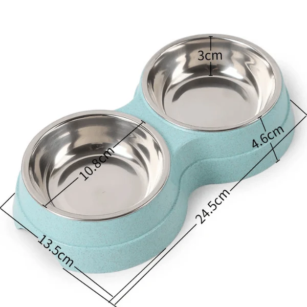 Gamelle pour chat - double bols inox - DoubleCat-Classic™
