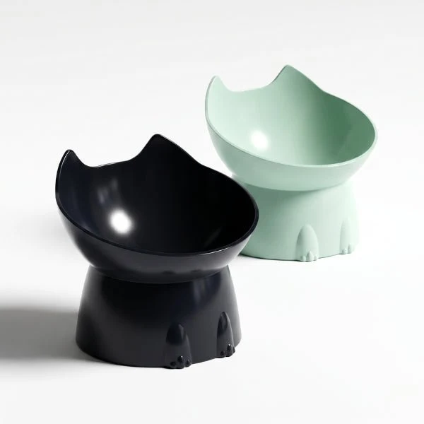 Gamelle pour chat inclinée - Dîner-Levé™ : design tête de chat