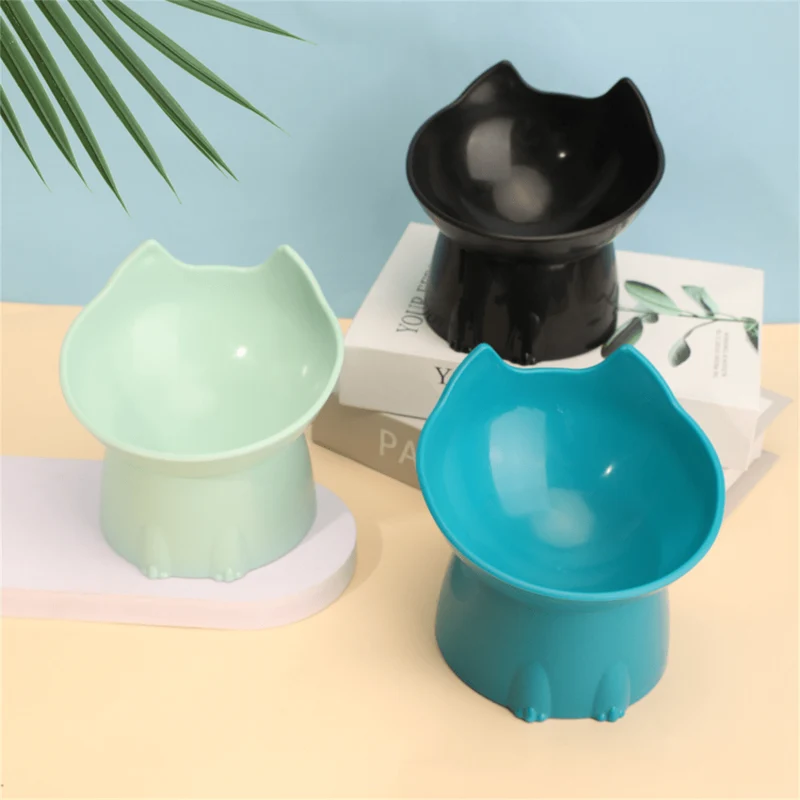 Gamelle pour chat inclinée - Dîner-Levé™ : design tête de chat
