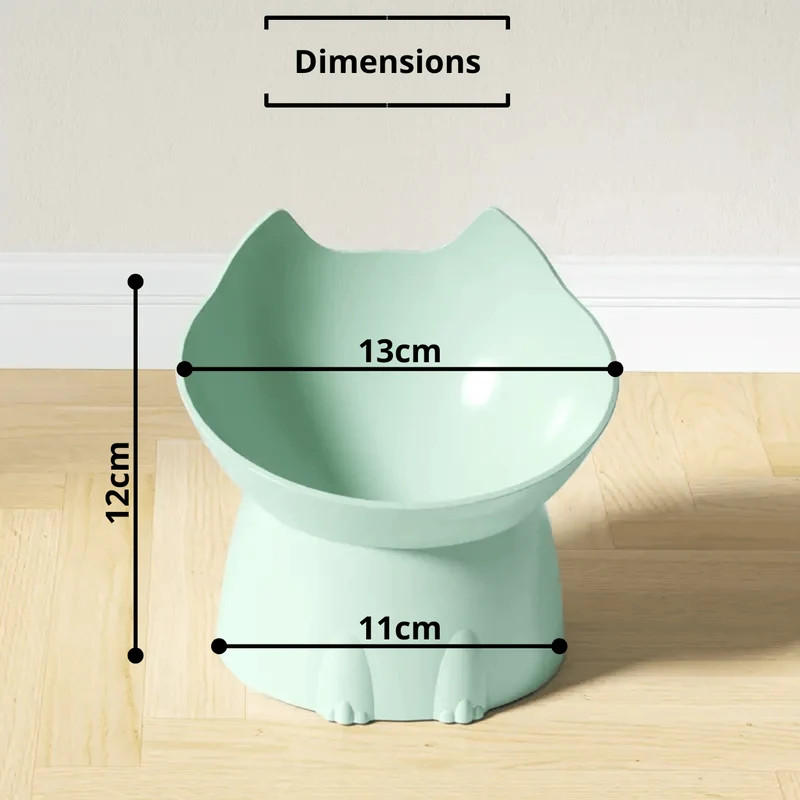 Gamelle pour chat inclinée - Dîner-Levé™ : design tête de chat