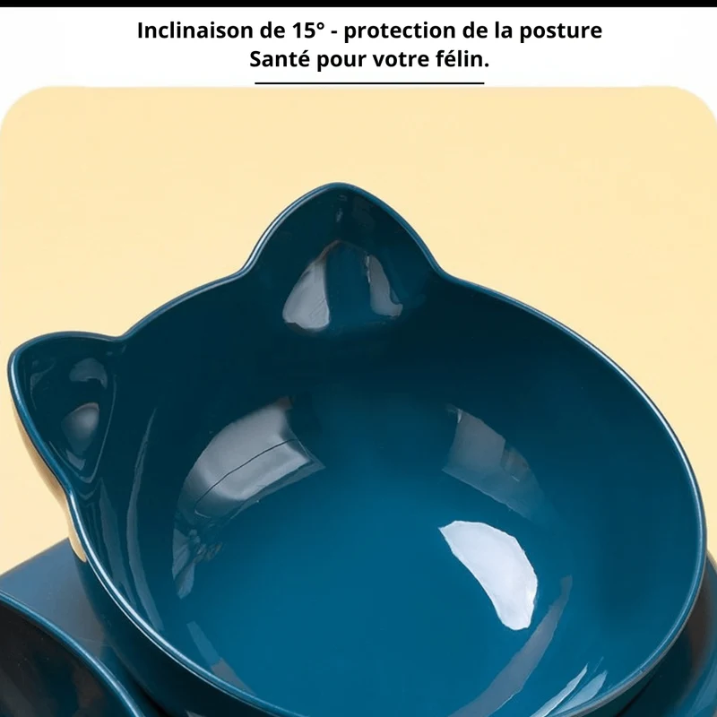Gamelle pour chat 3 en 1 - Buffet-Cat™ : double bol et eau