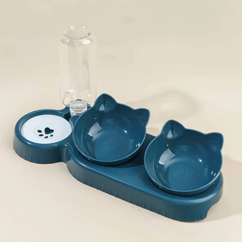 Gamelle pour chat 3 en 1 - Buffet-Cat™ : double bol et eau