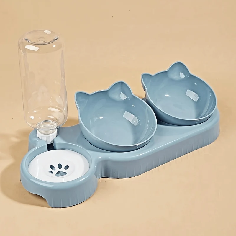 Gamelle pour chat 3 en 1 - Buffet-Cat™ : double bol et eau