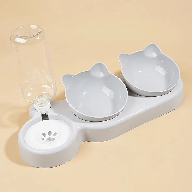 Gamelle pour chat 3 en 1 - Buffet-Cat™ : double bol et eau