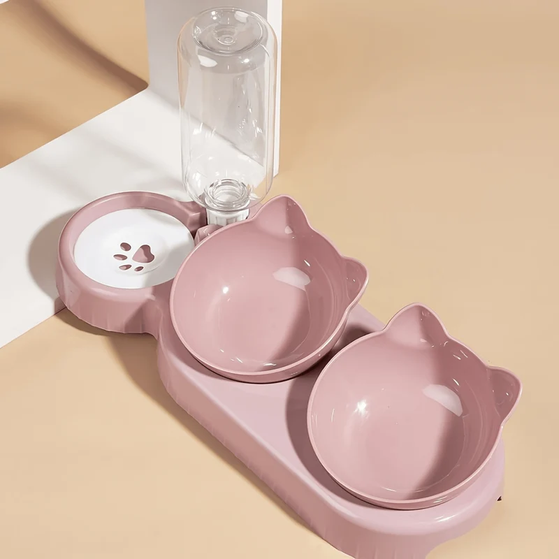 Gamelle pour chat 3 en 1 - Buffet-Cat™ : double bol et eau