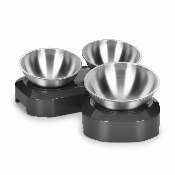 Gamelle pour chat réglable - Goûter-Griffe™ : bol inox