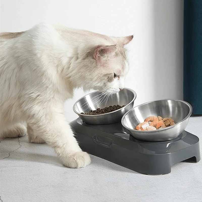 Gamelle pour chat réglable - Goûter-Griffe™ : bol inox