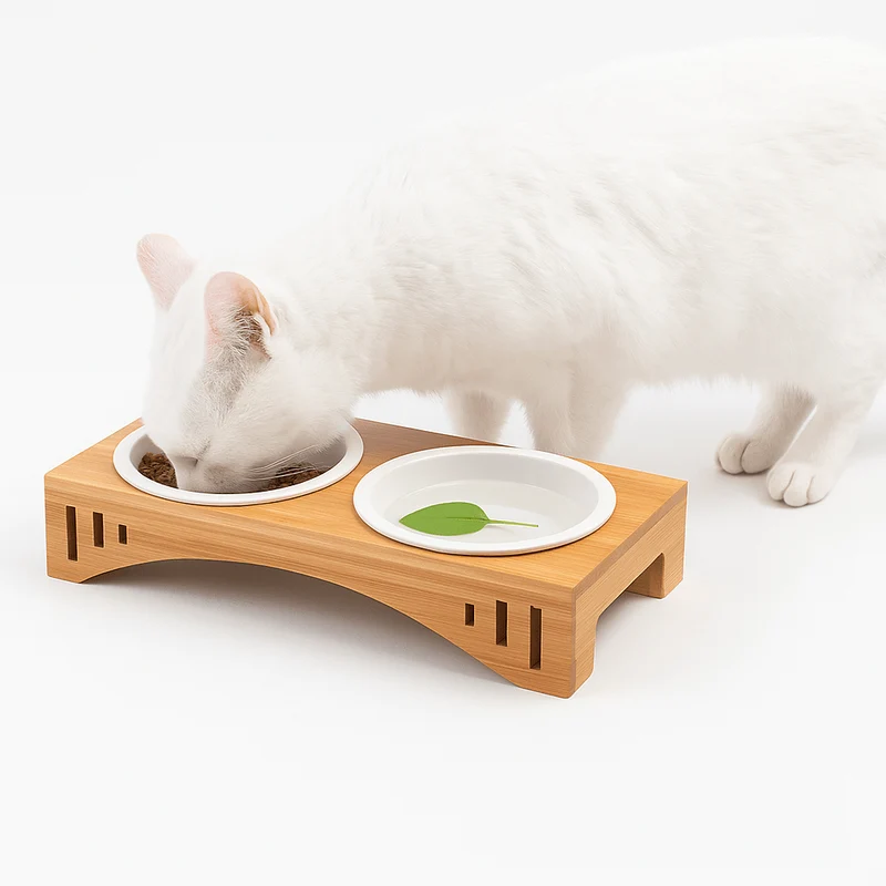 Gamelle pour chat surélevée - Céraminox-Cat™ : céramique ou inox