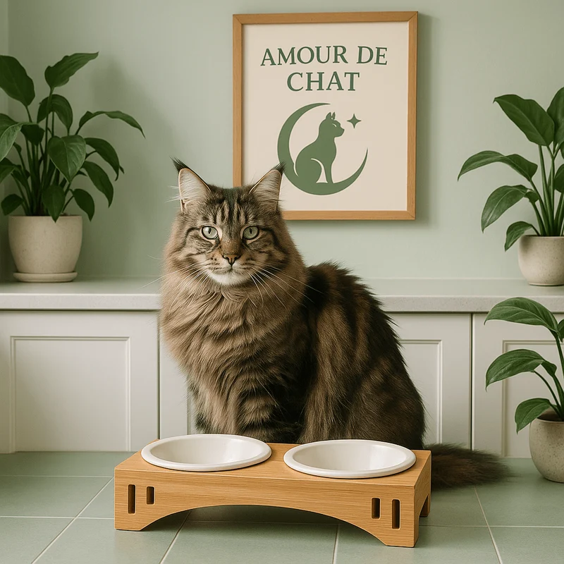 Gamelle pour chat surélevée - Céraminox-Cat™ : céramique ou inox