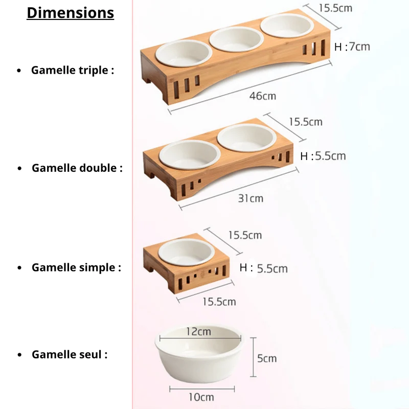 Gamelle pour chat surélevée - Céraminox-Cat™ : céramique ou inox
