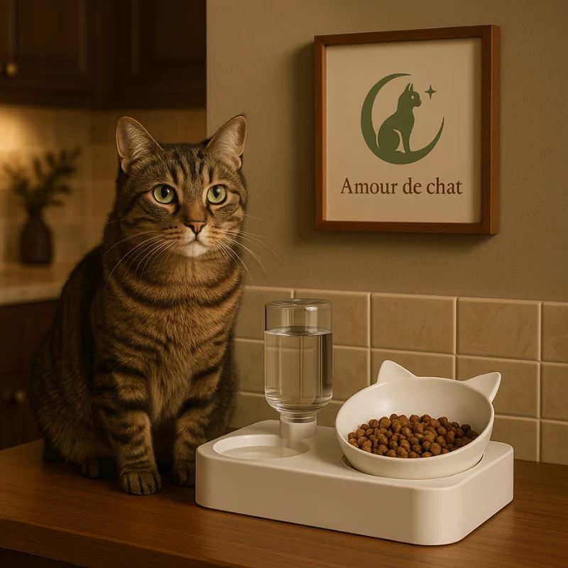 Gamelle pour chat 2 en 1 - Croc-Water™ : avec distributeur d'eau