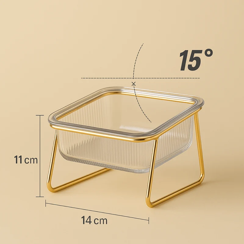 Gamelle pour chat - Golden-Cat™ : inclinée et surélevée