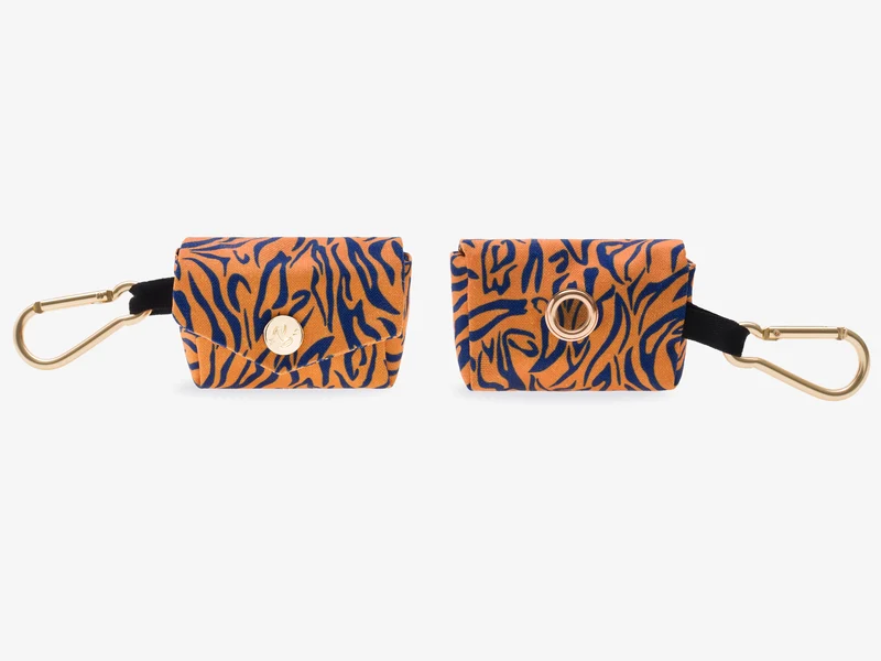 Pochette pour sacs à crottes tigré orange
