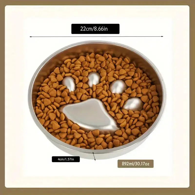Gamelle anti-glouton pour chien en inox