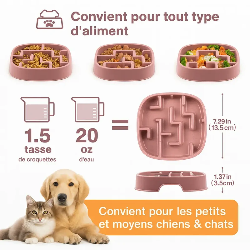 Gamelle anti-goinfre pour gros chien