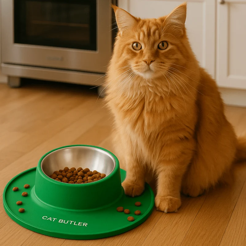 Gamelle chat - bol inox amovible & sol propre - BowlClean™