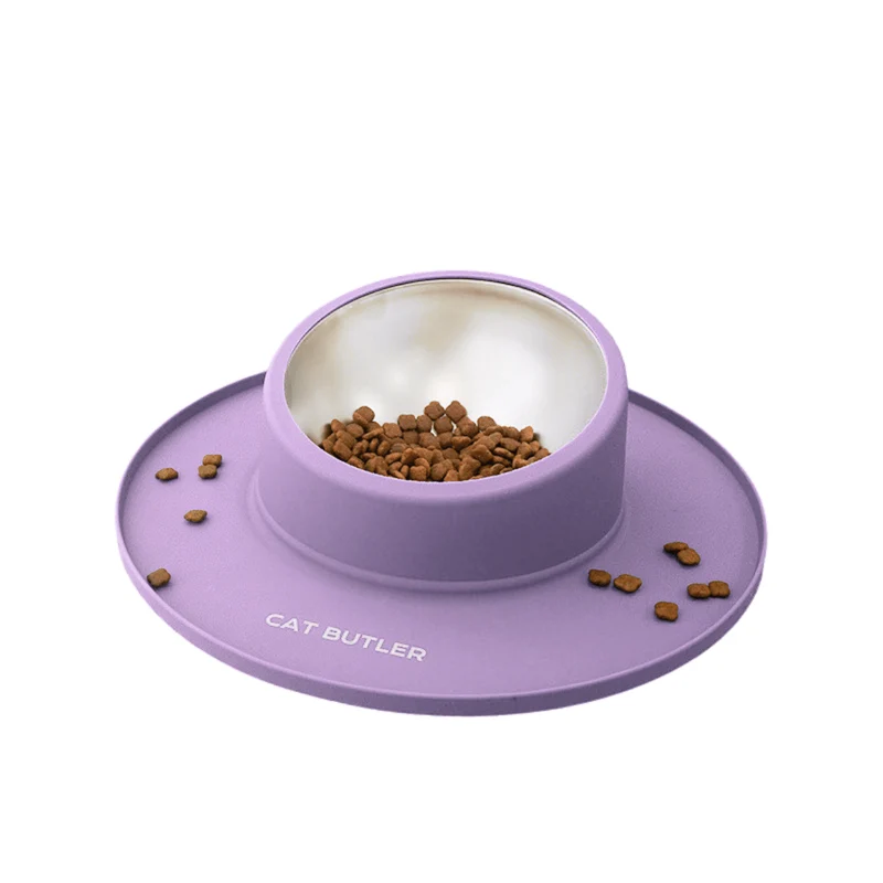 Gamelle chat - bol inox amovible & sol propre - BowlClean™