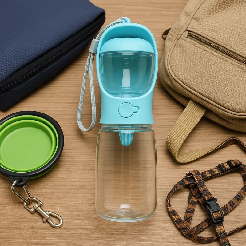 Gamelle chat portable - Croq-Pocket™ : kit 3 en 1